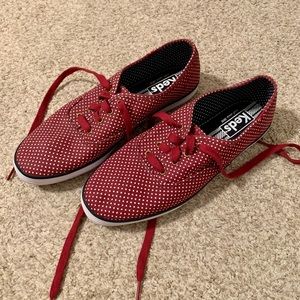 Maroon & White Polka Dot Women’s Keds